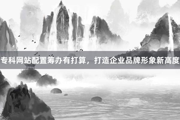 专科网站配置筹办有打算，打造企业品牌形象新高度